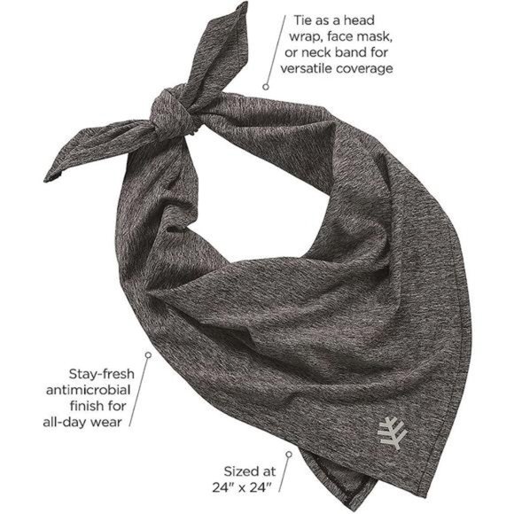 UPF 50+ Men's Women's Virasana Performance Sun Bandana Black - Picture 4 of 4